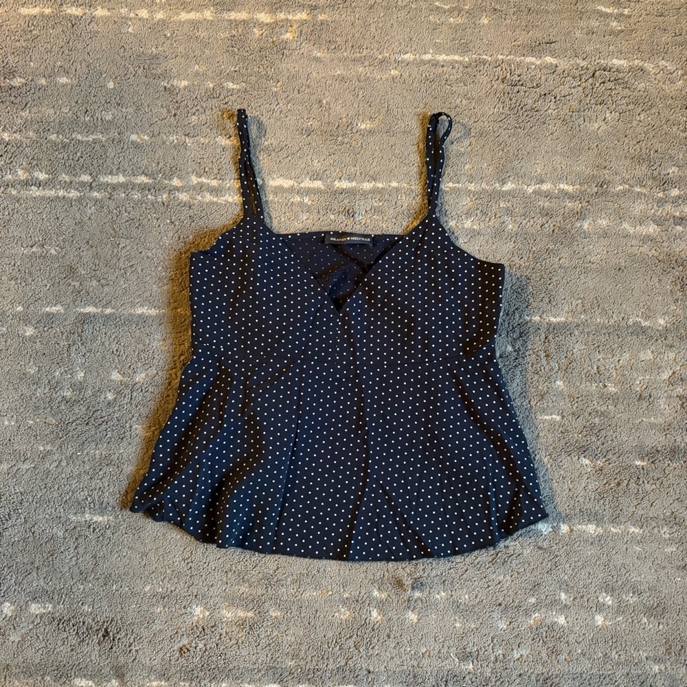 Brandy Melville Navy Polka Dot Women's Top